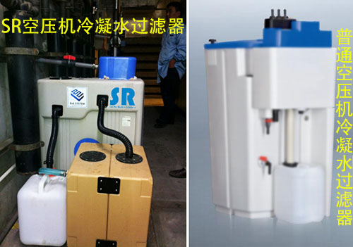 SR YUSOO空壓機(jī)冷凝水過(guò)濾器與其它品牌對(duì)比圖